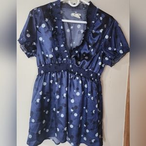 XL Large Womans At Last silky style short sleeve Blouse